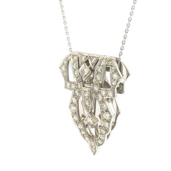 Estate Art Deco Diamond Shield Pendant Image 3 Bryan Jewelry Prattville, AL