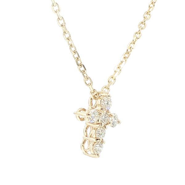 .28ctw Natural Diamond Cross Pendant in 14K Yellow Gold Image 2 Bryan Jewelry Prattville, AL