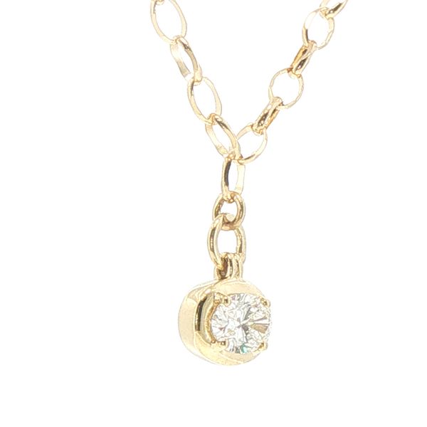 .40ct Natural Oval Diamond East-West Pendant in 18K Yellow Gold Image 2 Bryan Jewelry Prattville, AL