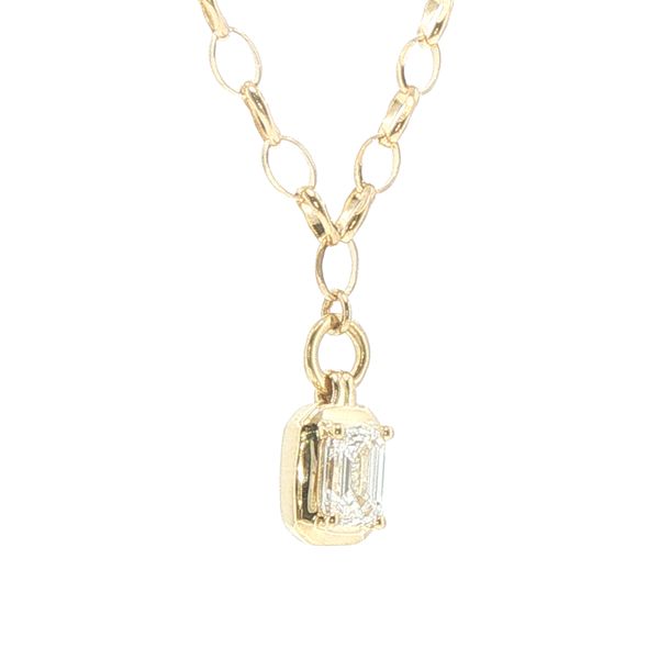 .43ct Emerald Cut Natural Diamond Pendant in 18K Yellow Gold Image 4 Bryan Jewelry Prattville, AL