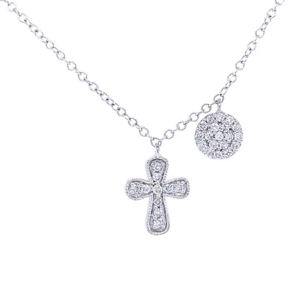 Diamond Encrusted Cross Necklace by Meira T in 14kw Bryan Jewelry Prattville, AL