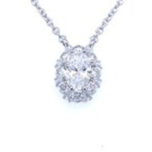 Oval Diamond Halo Necklace Bryan Jewelry Prattville, AL