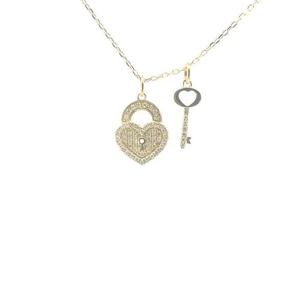 Padlock Heart Pendant with Key-18ky Bryan Jewelry Prattville, AL