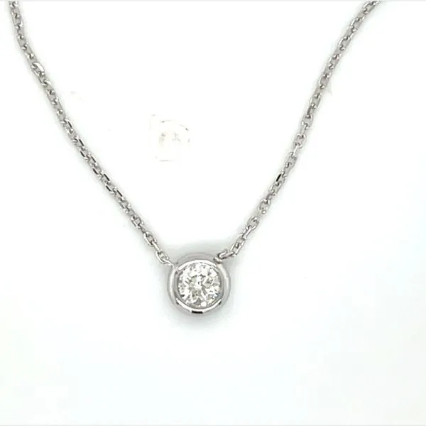 14kw Bezel set 1/5ct diamond necklace adjustable feature to be worn at 16-17-18 inches Bryan Jewelry Prattville, AL