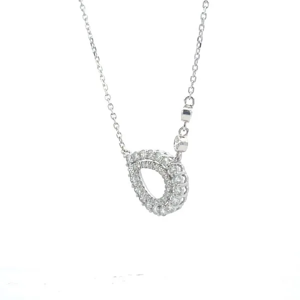 Double Halo pear shaped -necklace -adjustable- with four fixed station bezels Image 3 Bryan Jewelry Prattville, AL