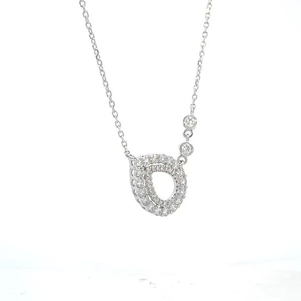 Double Halo pear shaped -necklace -adjustable- with four fixed station bezels Image 4 Bryan Jewelry Prattville, AL