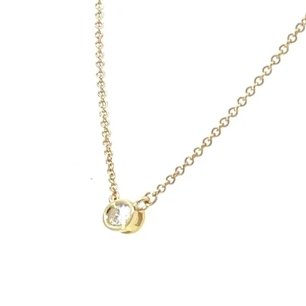 Bezel set diamond pendant .10ct-18 inches-1.7 grams- 14ky Image 2 Bryan Jewelry Prattville, AL