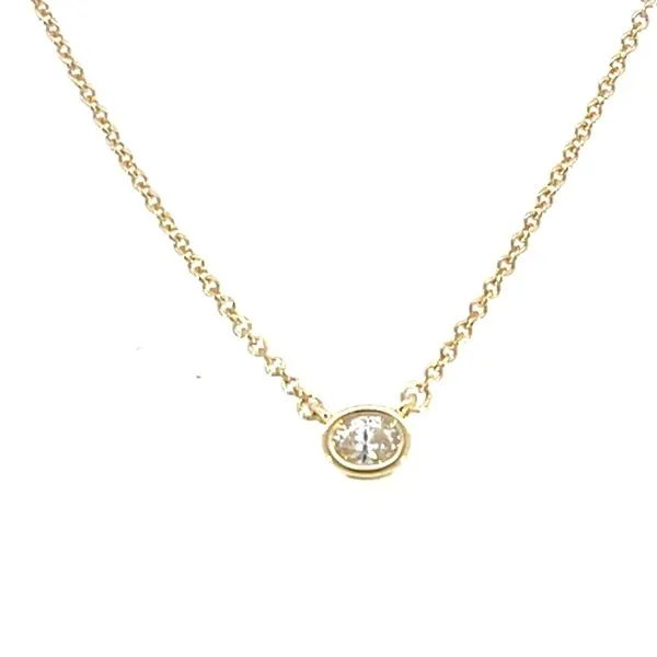 Bezel set diamond pendant .10ct-18 inches-1.7 grams- 14ky Bryan Jewelry Prattville, AL