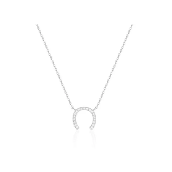 Diamond Horseshoe necklace - 14kw - .06ctw- 18