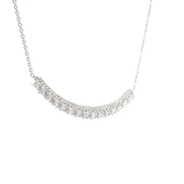 Diamond necklace with curved trim 14kw wearable at 16-17-18 inches-5.9g Image 2 Bryan Jewelry Prattville, AL