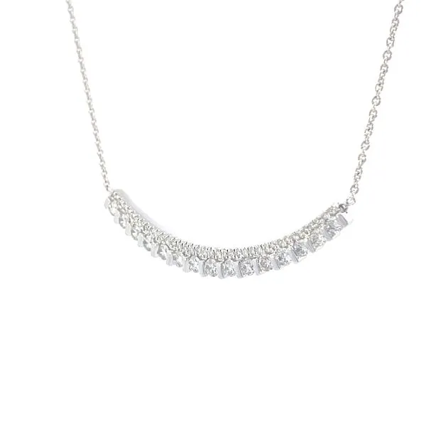 Diamond necklace with curved trim 14kw wearable at 16-17-18 inches-5.9g Image 3 Bryan Jewelry Prattville, AL