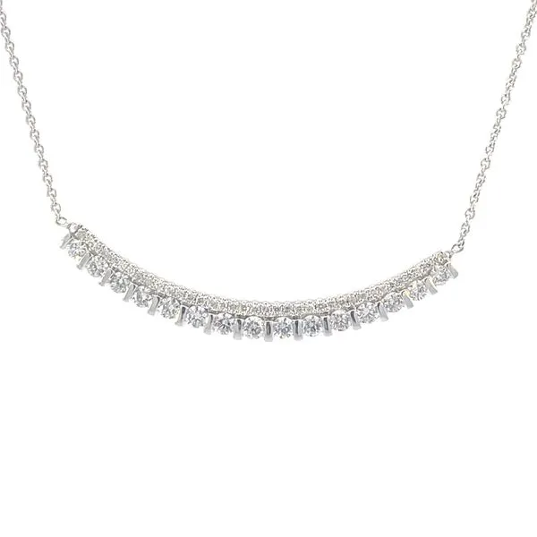 Diamond necklace with curved trim 14kw wearable at 16-17-18 inches-5.9g Bryan Jewelry Prattville, AL