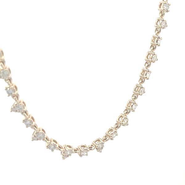 Alternating pear & round diamond necklace-14ky-wearable at 16-17-18 inches-3.07g Image 3 Bryan Jewelry Prattville, AL