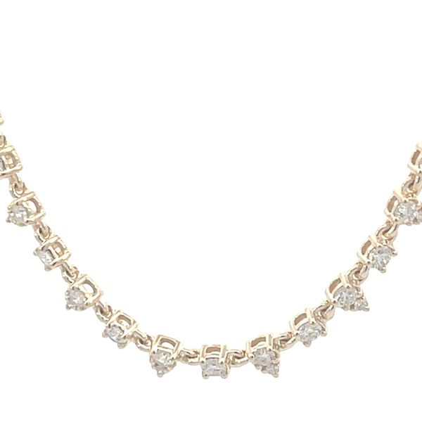 Alternating pear & round diamond necklace-14ky-wearable at 16-17-18 inches-3.07g Bryan Jewelry Prattville, AL