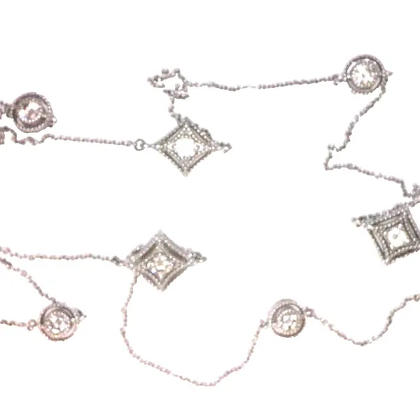 Seven Diamond Station to station vintage style necklace-14kw Bryan Jewelry Prattville, AL