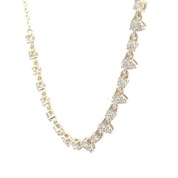 Alternating Pear & Round Diamond Necklace Image 2 Bryan Jewelry Prattville, AL