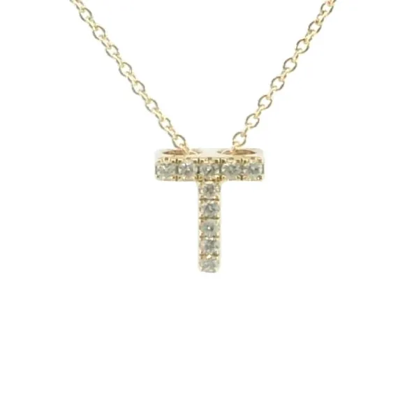 Diamond Initial Necklace-T Bryan Jewelry Prattville, AL