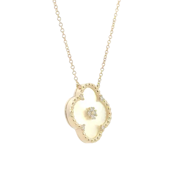 Mother of Pearl and Diamond Necklace Image 3 Bryan Jewelry Prattville, AL