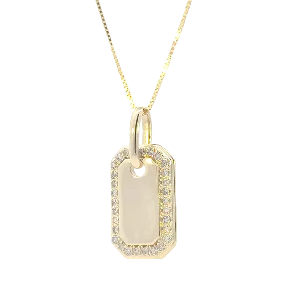 Diamond Dog Tag Pendant Image 2 Bryan Jewelry Prattville, AL