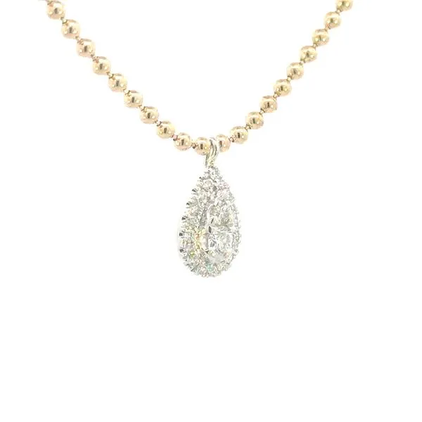 Gabriel Fashion-Pear Shaped Drop Necklace-14ktt-16 inch Image 3 Bryan Jewelry Prattville, AL