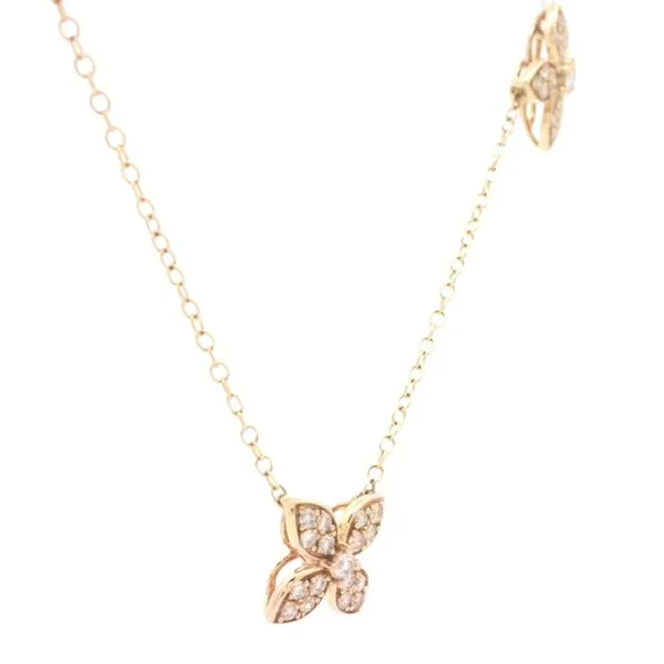 Five station Floral Diamond Necklace-14ky-16-17-18 inches Image 2 Bryan Jewelry Prattville, AL
