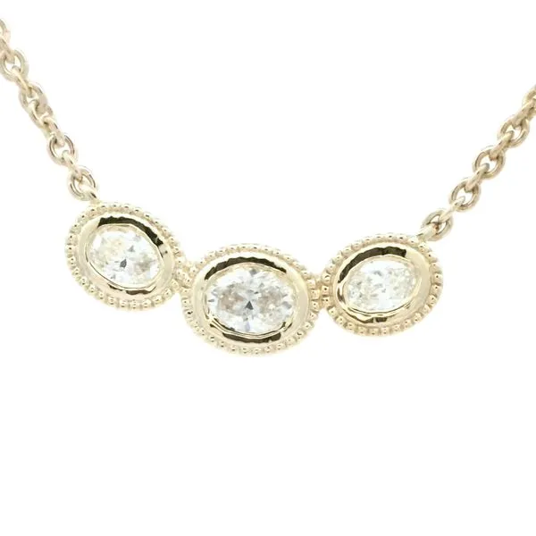 Three Diamond Oval Necklace-14ky Bryan Jewelry Prattville, AL