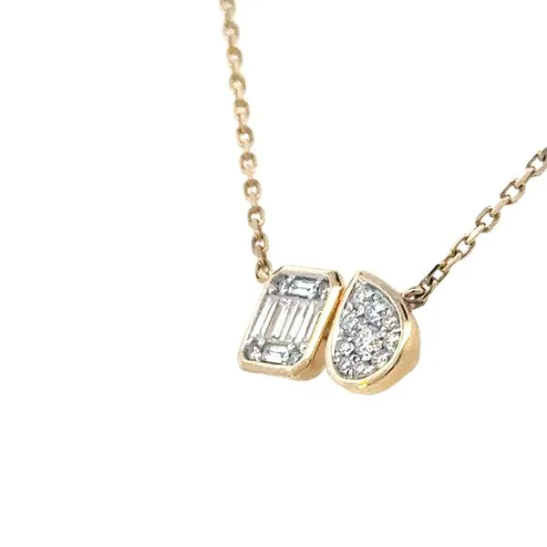 Two Shapes, One Sparkling Story, Diamond Toi Et Moi Cluster Necklace in 14ky Image 2 Bryan Jewelry Prattville, AL