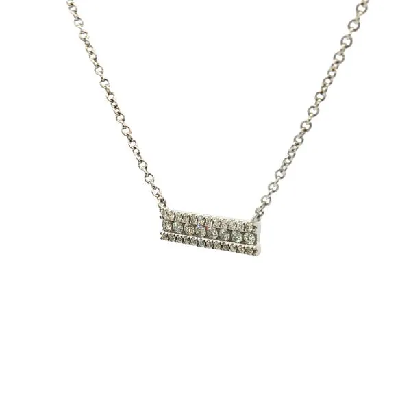 14kw 1/4ctw Diamond Bar/Trapeze Necklace Image 3 Bryan Jewelry Prattville, AL