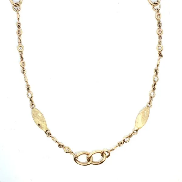 14k Yellow Gold 24-Inch Diamond Bezel Necklace Bryan Jewelry Prattville, AL