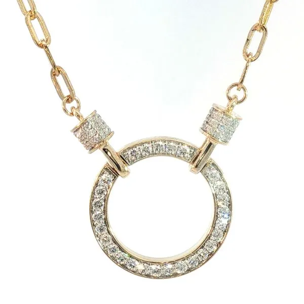 Diamond Circle Necklace with a Paperclip Chain- 14ky Bryan Jewelry Prattville, AL