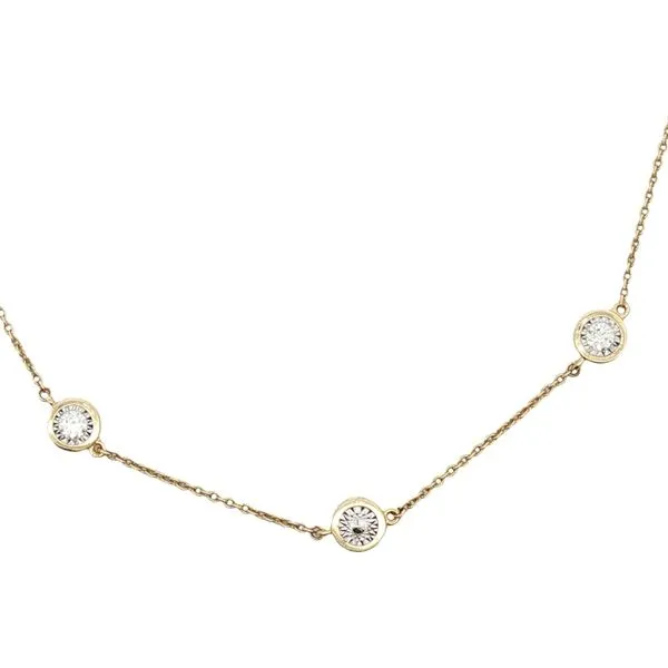 14ktt Station to Station 1 1/4ctw Diamond Necklace adjustable to wear at 20, 22 or 24 inches Image 2 Bryan Jewelry Prattville, AL