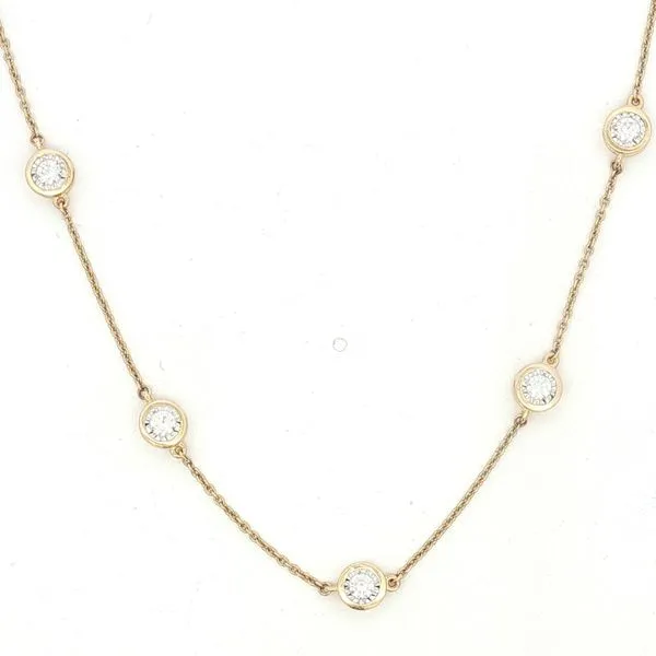 14ktt Station to Station 1 1/4ctw Diamond Necklace adjustable to wear at 20, 22 or 24 inches Bryan Jewelry Prattville, AL