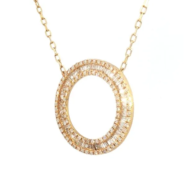 Modern Classic Diamond Circle Necklace in 14ky Image 2 Bryan Jewelry Prattville, AL