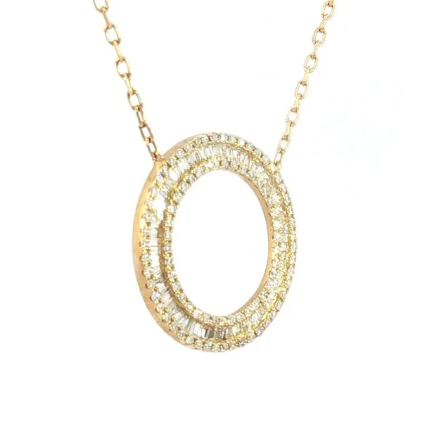 Modern Classic Diamond Circle Necklace in 14ky Image 3 Bryan Jewelry Prattville, AL