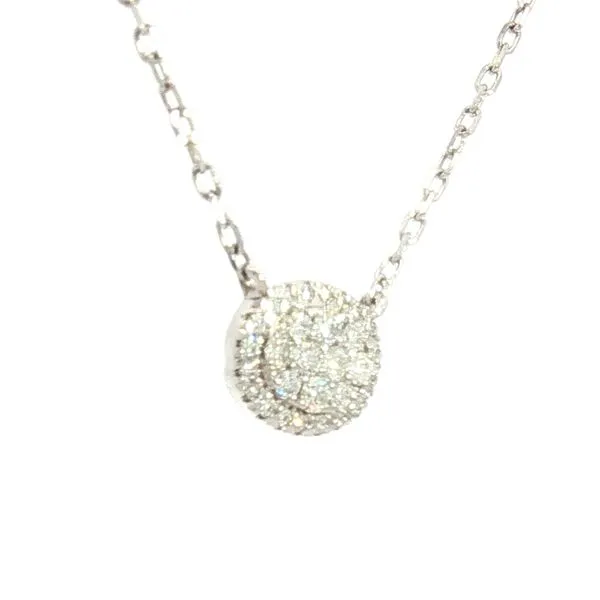 East to West Oval Halo Diamond Cluster Necklace in 14kw Image 3 Bryan Jewelry Prattville, AL