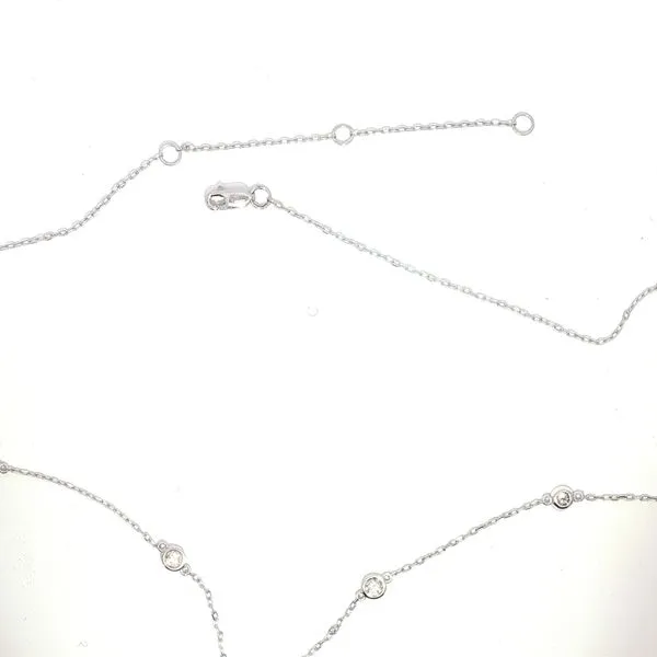 Diamond Station Necklace in 14kw Image 2 Bryan Jewelry Prattville, AL