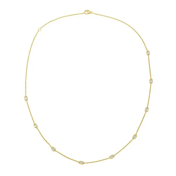 Golden Geometry: Baguette Diamond Station Necklace Image 2 Bryan Jewelry Prattville, AL