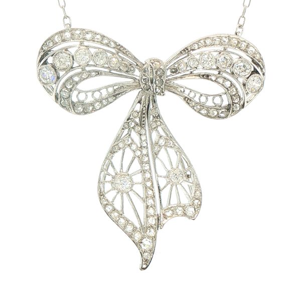 Estate Edwardian Diamond Bow Pendant Bryan Jewelry Prattville, AL