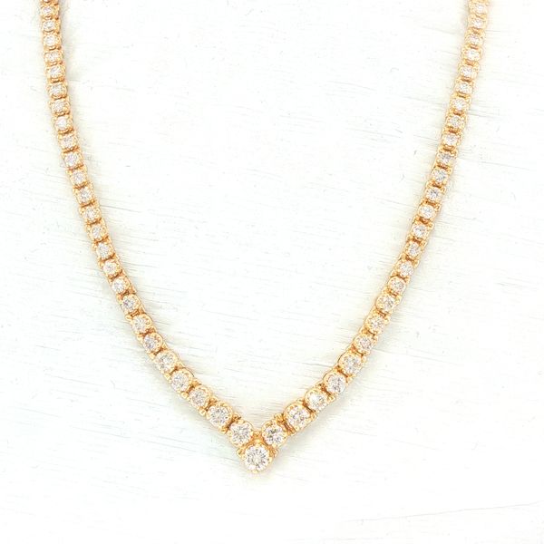 Estate 18K Yellow Gold Diamond Riviera Necklace Bryan Jewelry Prattville, AL
