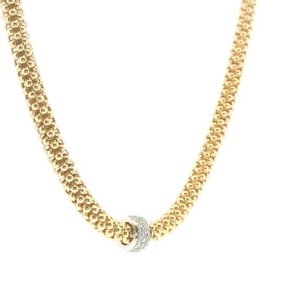 18K Yellow Gold Popcorn Chain with .60ctw Diamond Rondelle Image 2 Bryan Jewelry Prattville, AL