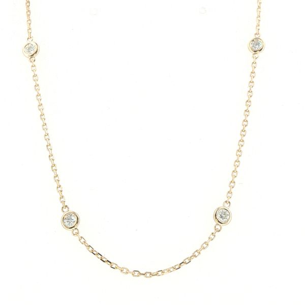 14K Yellow Gold .68ctw Natural Diamond Station Necklace Bryan Jewelry Prattville, AL