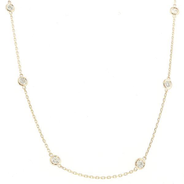 14K Yellow Gold 1.47ctw Natural Diamond Station Necklace Bryan Jewelry Prattville, AL