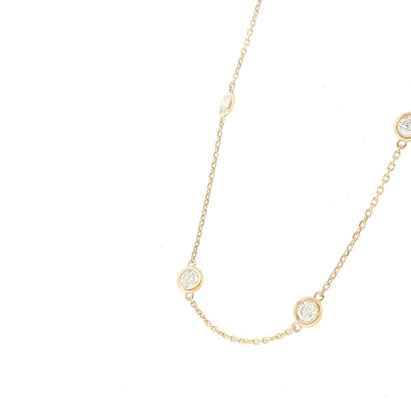14K Yellow Gold 2.44ctw Natural Diamond Station Necklace Image 3 Bryan Jewelry Prattville, AL