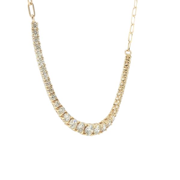 1 1/2ctw Natural Diamond Tennis Section Necklace in 18K Yellow Gold Image 2 Bryan Jewelry Prattville, AL