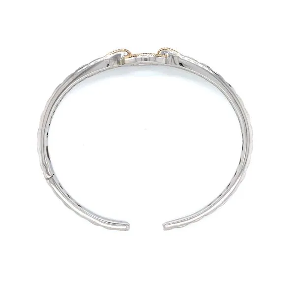Sterling Silver & 14ky Diamond Cuff Bracelet Image 4 Bryan Jewelry Prattville, AL