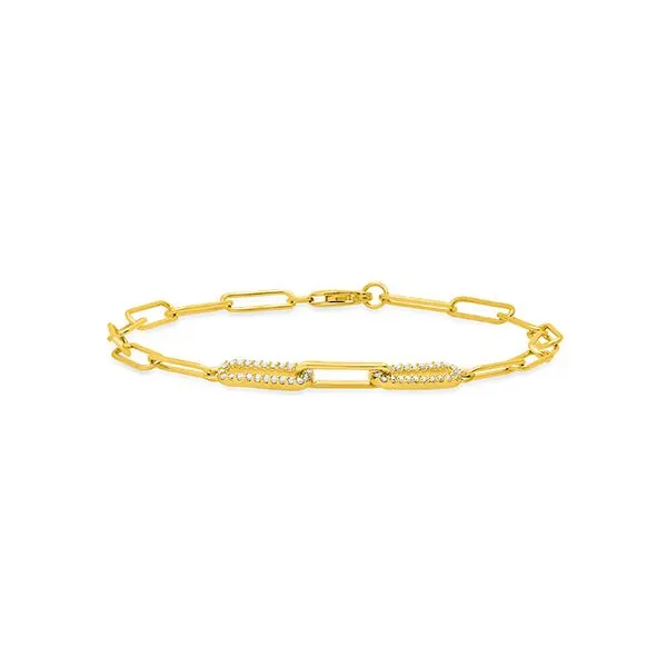 Paper Clip Link Diamond Bracelet in 10ky Bryan Jewelry Prattville, AL