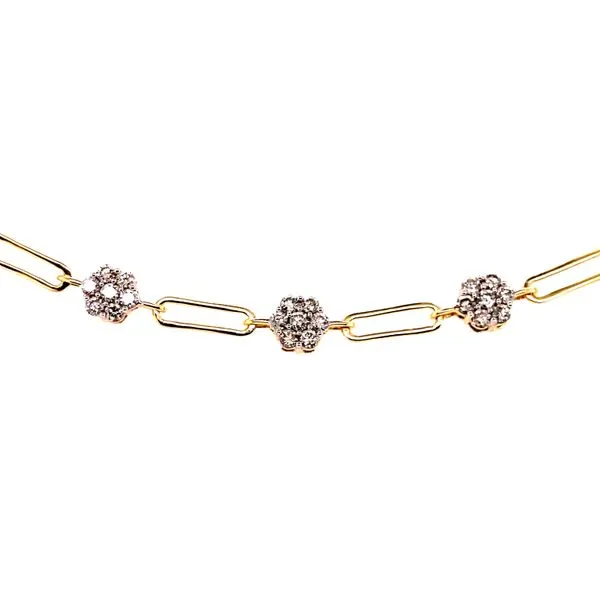 14k Yellow Gold Diamond Cluster & Link Bracelet – 1 3/4ctw Image 2 Bryan Jewelry Prattville, AL