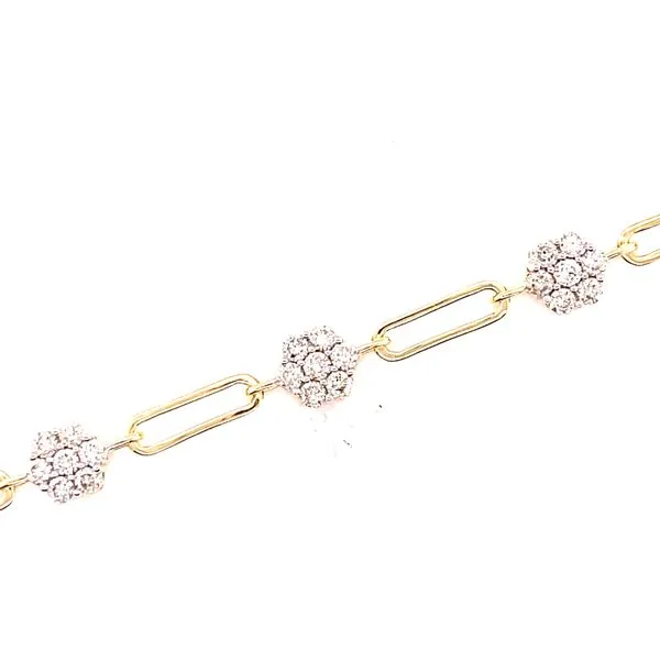 14k Yellow Gold Diamond Cluster & Link Bracelet – 1 3/4ctw Bryan Jewelry Prattville, AL