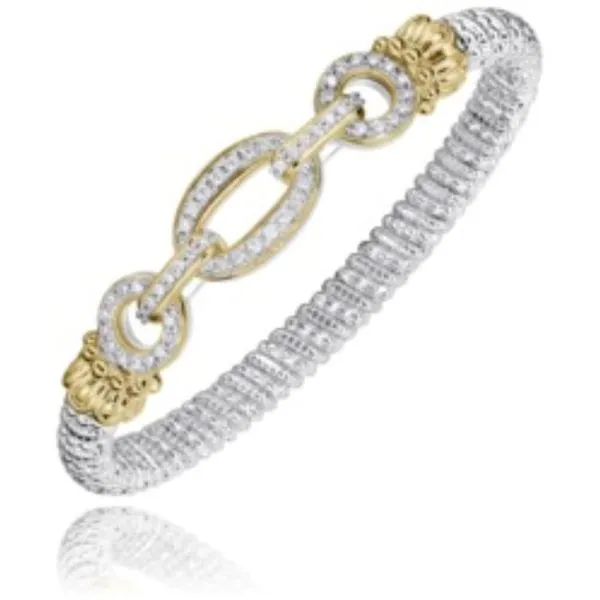Vahan Closed Bangle with Interlocking Diamond Links Bryan Jewelry Prattville, AL