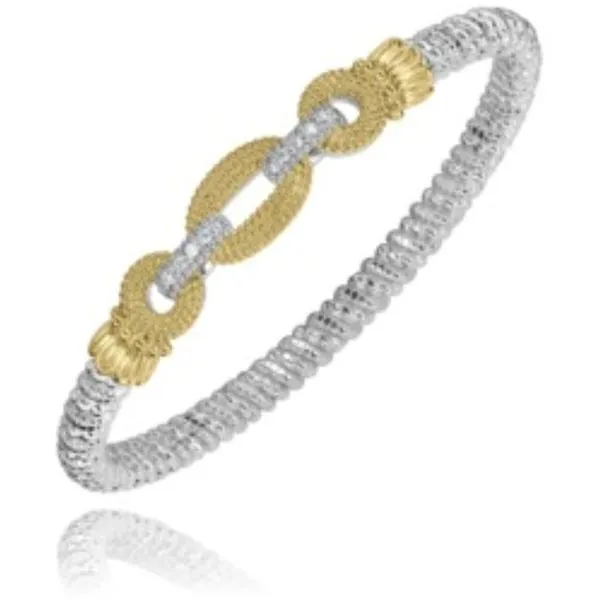 Vahan Closed Cuff with Interlocking Oval Gold Links Bryan Jewelry Prattville, AL